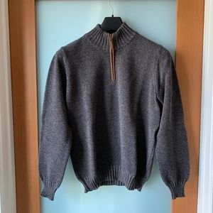 Bullock & Jones leather elbow patch wool sweater
